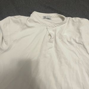 Zara White Henley Men’s Large
